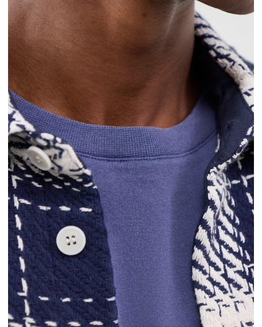 Farah Blue Stacy Garment Dyed Pocket T-Shirt for men