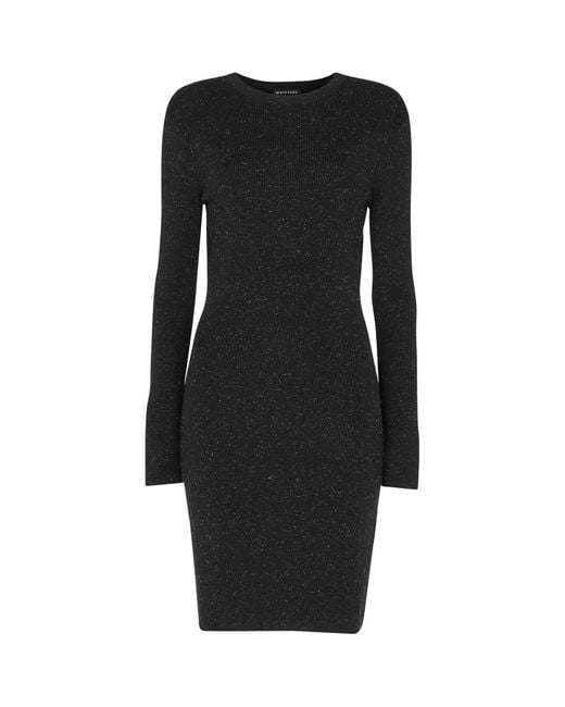 Whistles Black Annie Sparkle Short Knit Dress