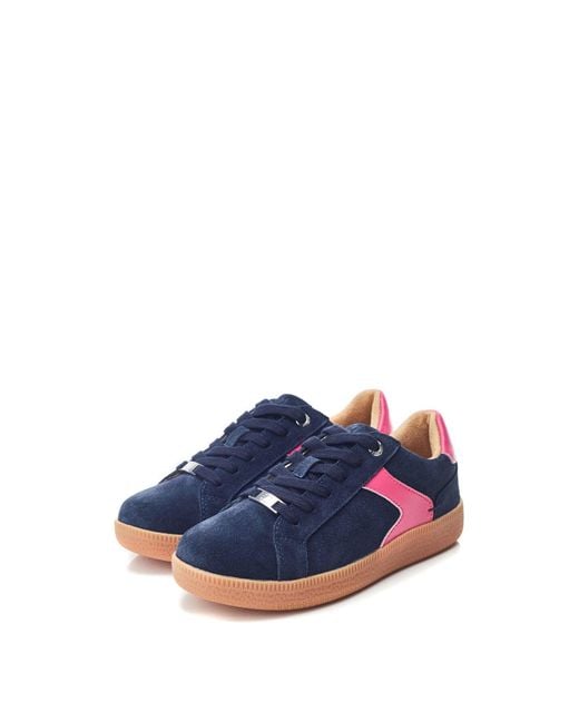 Moda In Pelle Blue Women's Allette Navy Suede Trainers