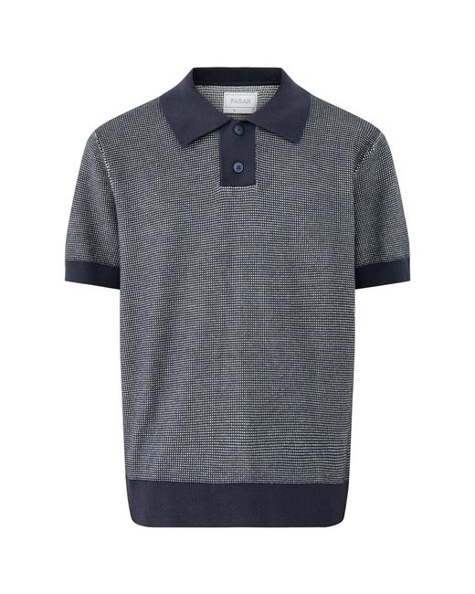 Farah Blue Knitted Polo Shirt for men