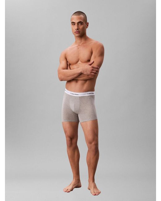 Calvin Klein White 3 Pack Icon Stretch Trunks for men