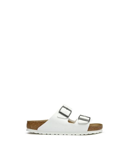 Birkenstock White Arizona Synthetic Sandals