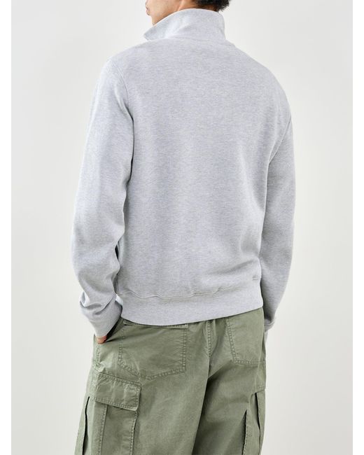 Lacoste White Zip Collar Sweatshirt for men