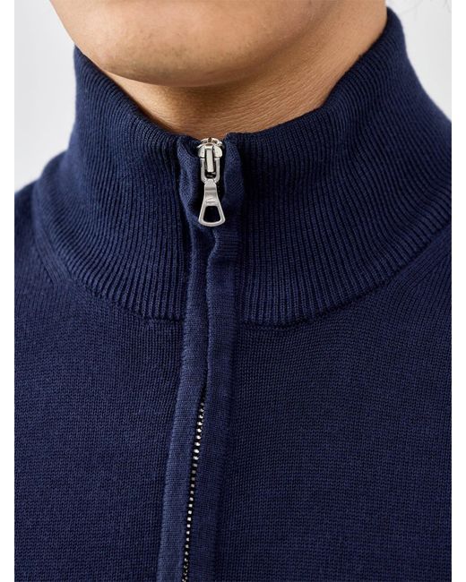 Lacoste Blue Half Zip Knit Jumper for men