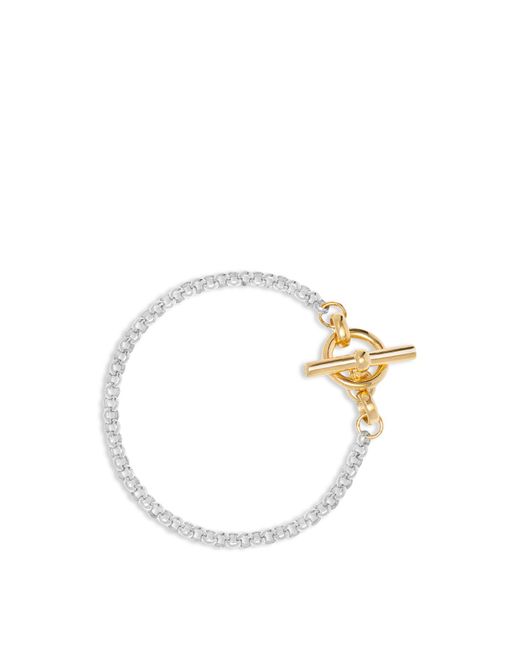 Tilly Sveaas Metallic Women's Small Silver And Gold T Bar Clasp Belcher Chain Bracelet