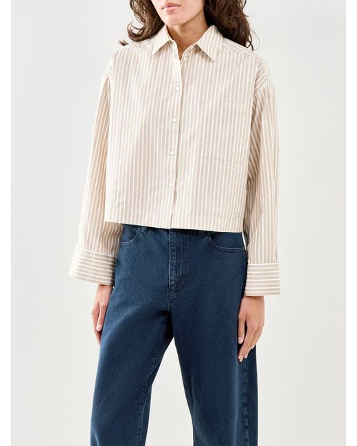SELECTED White Astha Cropped Boxy Shirt Cream