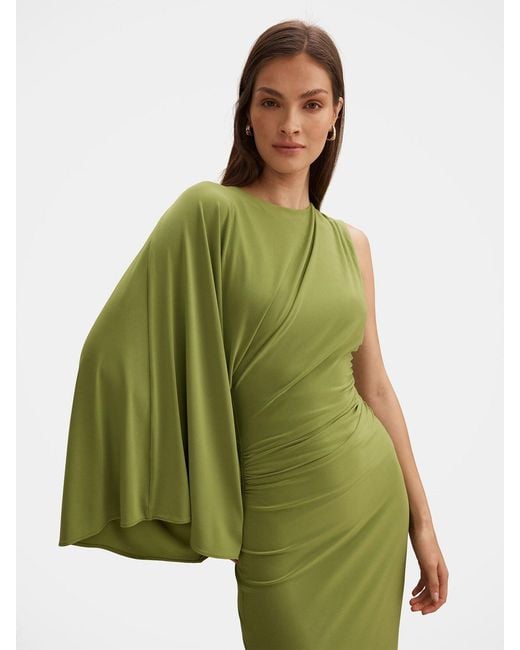 Forever New Green Fleur Cape Shoulder Maxi Dress