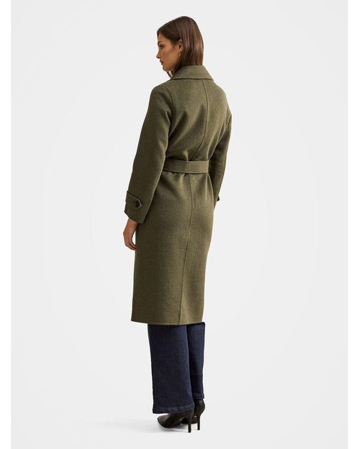 Forever New Green Natalie Felled Seam Coat
