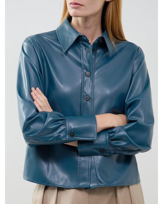 Marella Blue Albata Button-Neck Sweater