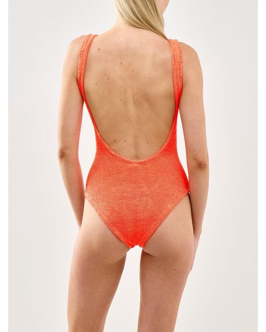 Hunza G Red Square Neck Swimsuit