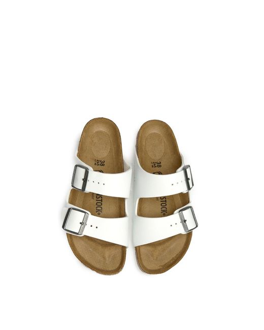 Birkenstock White Arizona Synthetic Sandals