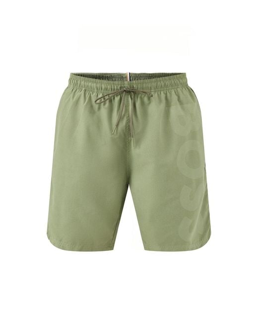 Boss Green Orca Big Logo Swim Shorts Khaki for men