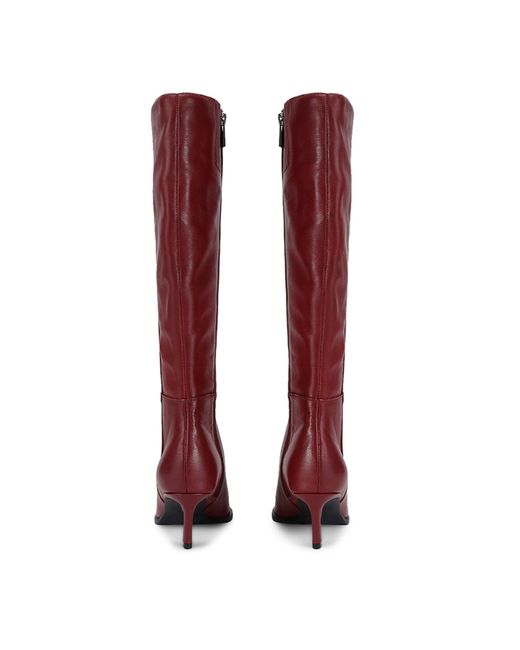 Steve Madden Red Lucid Knee High Heeled Boots