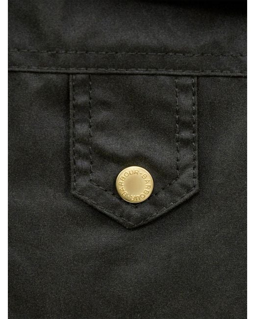 Barbour Black Carville Wax Jacket Fern