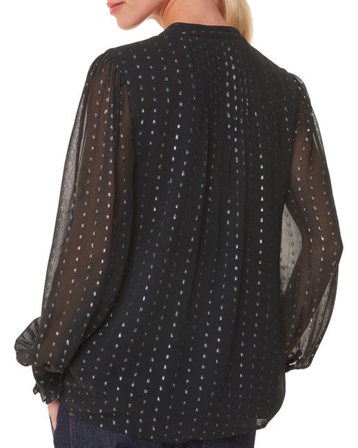 Whistles Black Women's Metallic Stripe Shirt
