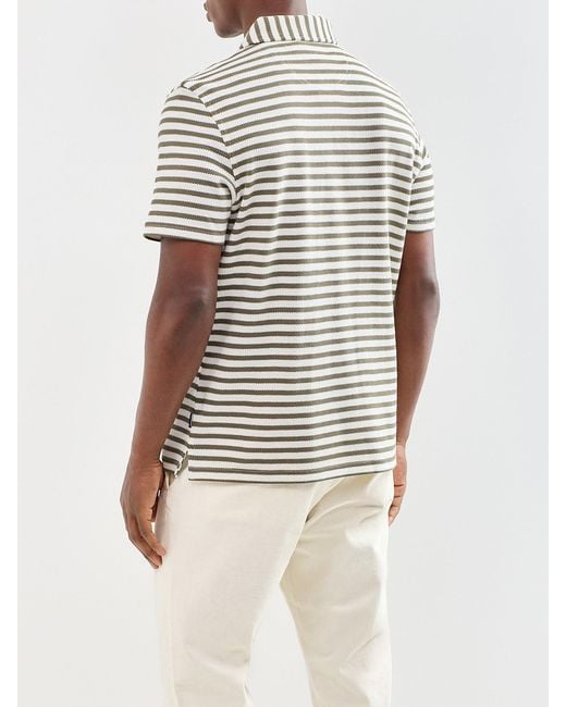 Barbour White Farlam Striped Tailored Polo Shirt Multi for men