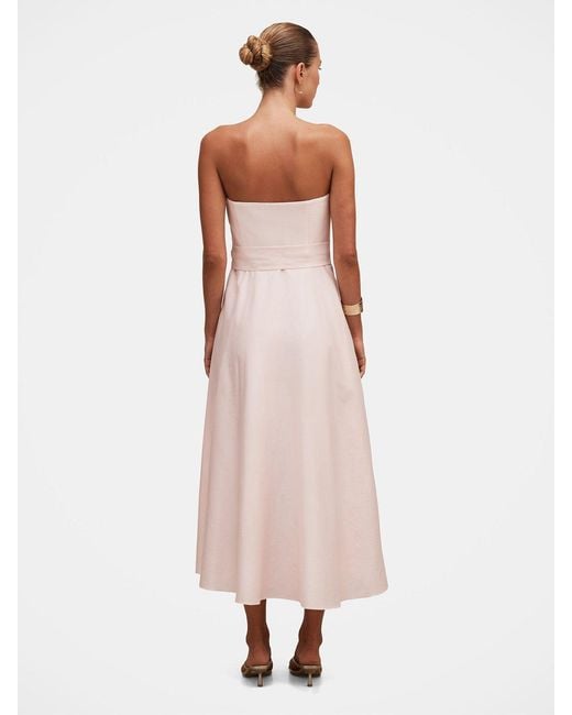Forever New Pink Daniella Strapless Midi Dress
