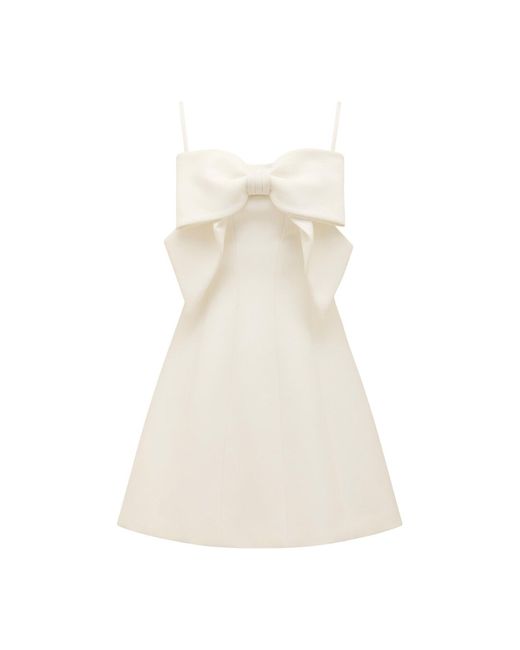 Forever New White Women's Hayley Bow Front Mini Dress