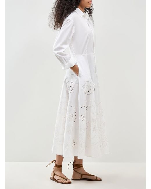 Polo Ralph Lauren White Midi Long Sleeve Shirt Dress