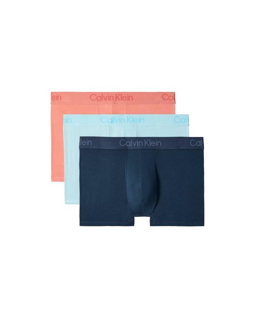 Calvin Klein Blue Ultra Soft Trunks 3 Pack for men