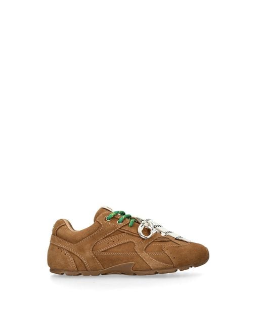 Steve Madden Brown Asiel Suede Trainers Tan