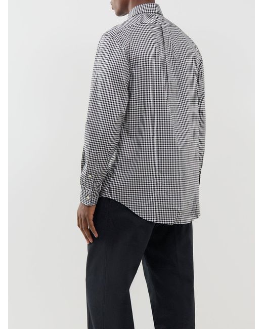 Polo Ralph Lauren Gray Custom Fit Gingham Check Shirt for men