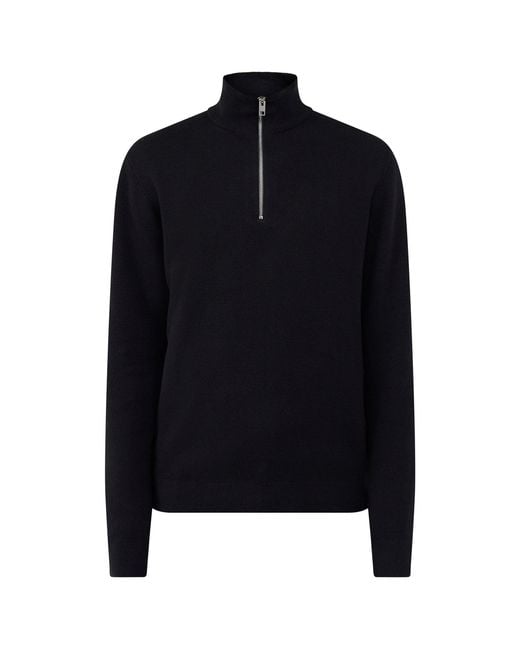 Jack & Jones Blue Organic Milano Stitch Half-Zip Jumper for men