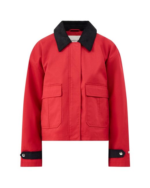 Nobody's Child Red Cropped Fdie Barn Jacket