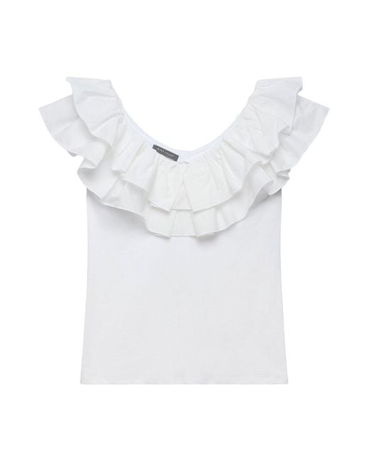 Mint Velvet White Women's Ruffle Vest Top