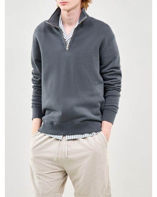 Hartford Blue Half Zip Sweatshirt for men