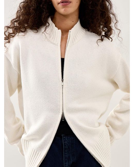 Pretty Lavish White Claudia Zip Up Cardigan