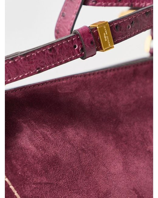 Gianni Chiarini Purple Bloom Suede Tote Bag