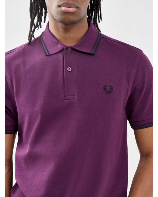Fred Perry Purple Twin Tipped Polo Shirt for men