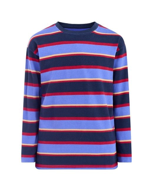 Damson Madder Blue Ali Stripe T-Shirt, Cotton