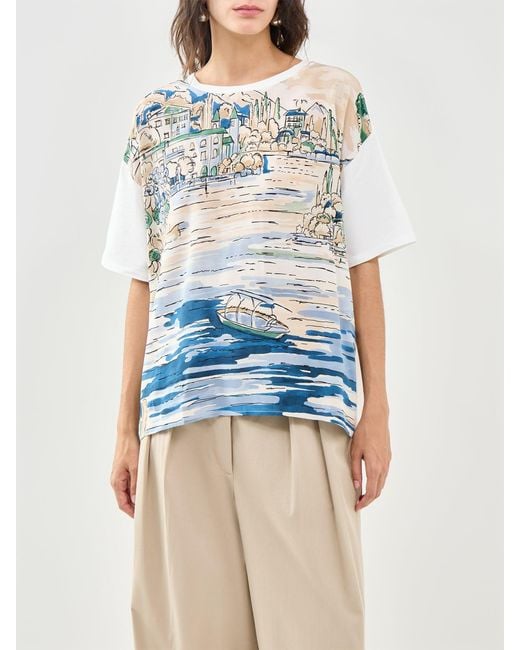 Weekend by Maxmara Blue Terzo Short Sleeve T-Shirt Multi