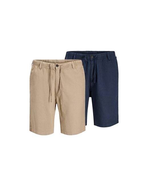Jack & Jones Blue Jaiden Hybrid Bondi Jogger Shorts 2 Pack for men