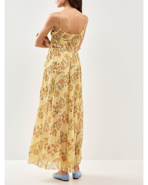 Free People Metallic Ciella Printed Smock Dress