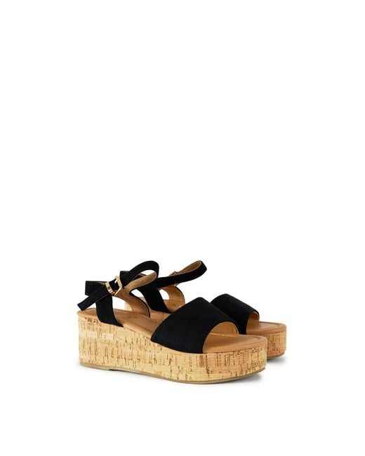 V.Gan Black Gotu Cork Wedge Sandals