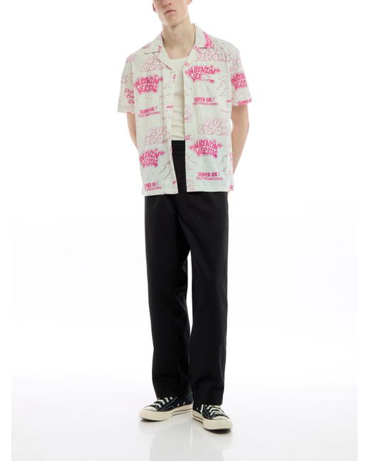 DEUS Pink Men's Short Sleeve Dub Bass Shirt for men