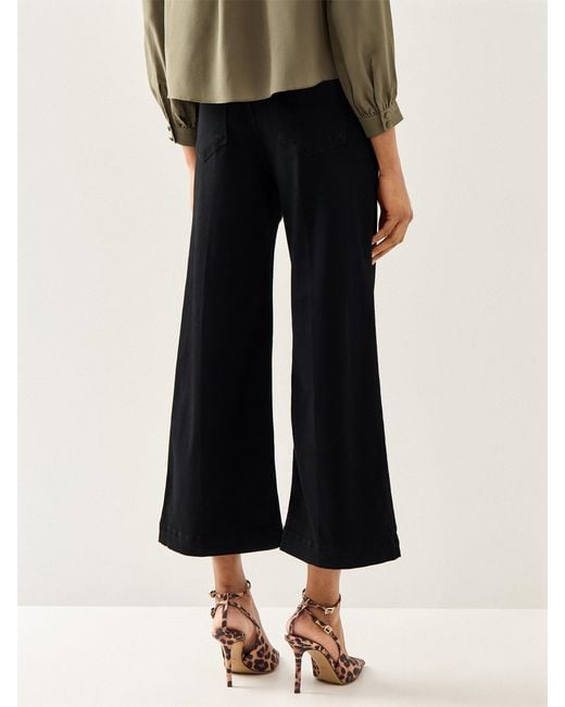 PAIGE Black Women's Anessa Wide Leg Jeans