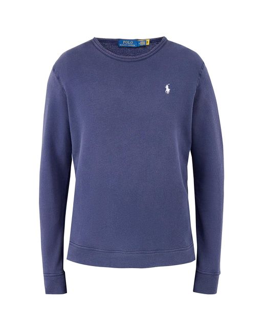 Polo Ralph Lauren Blue Terry Crew Neck Sweatshirt for men