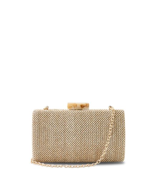 Anna Cecere Natural Clutch Bag With Metal Clasp