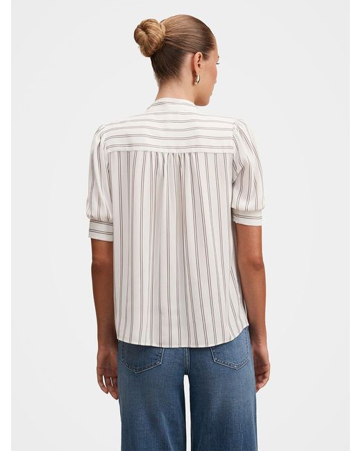 Forever New White Dorothea Striped Blouse