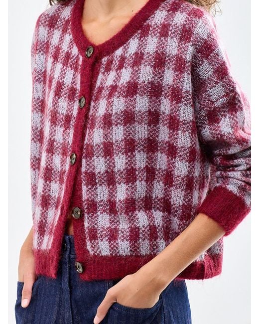 FRNCH Red Mohair & Aomori Cardigan