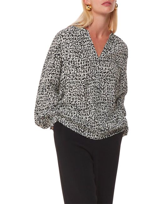 Whistles Gray Women's Scribble Print Blouse
