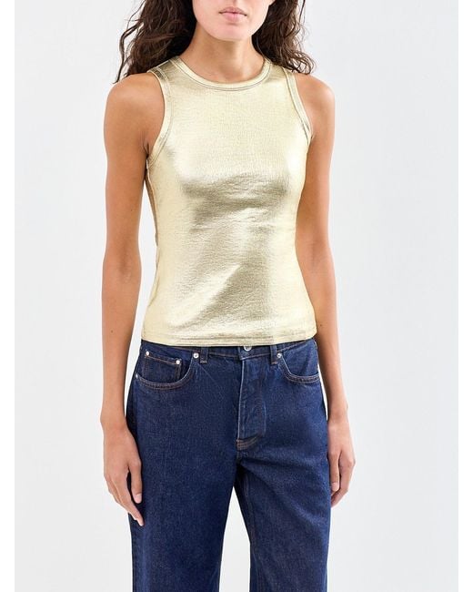Never Fully Dressed Natural Metallic -Blend Tank Top