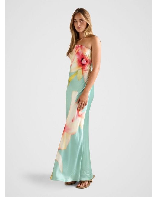 Forever New Green Estelle Strapless Maxi Dress