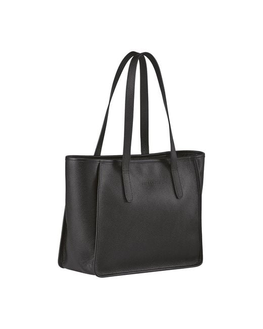 Longchamp Black Women's Le Foulonné L Tote Bag