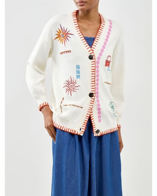 Never Fully Dressed White Embroidered Martha Cardigan