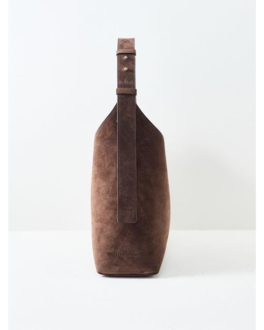 Strathberry Brown Kite Hobo Suede Tote Bag